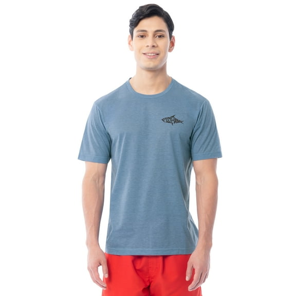 Fish N Vibe Men's Short Sleeve Fishing Performance Outdoor Graphic T-Shirt, Blue Shadow, 2XL