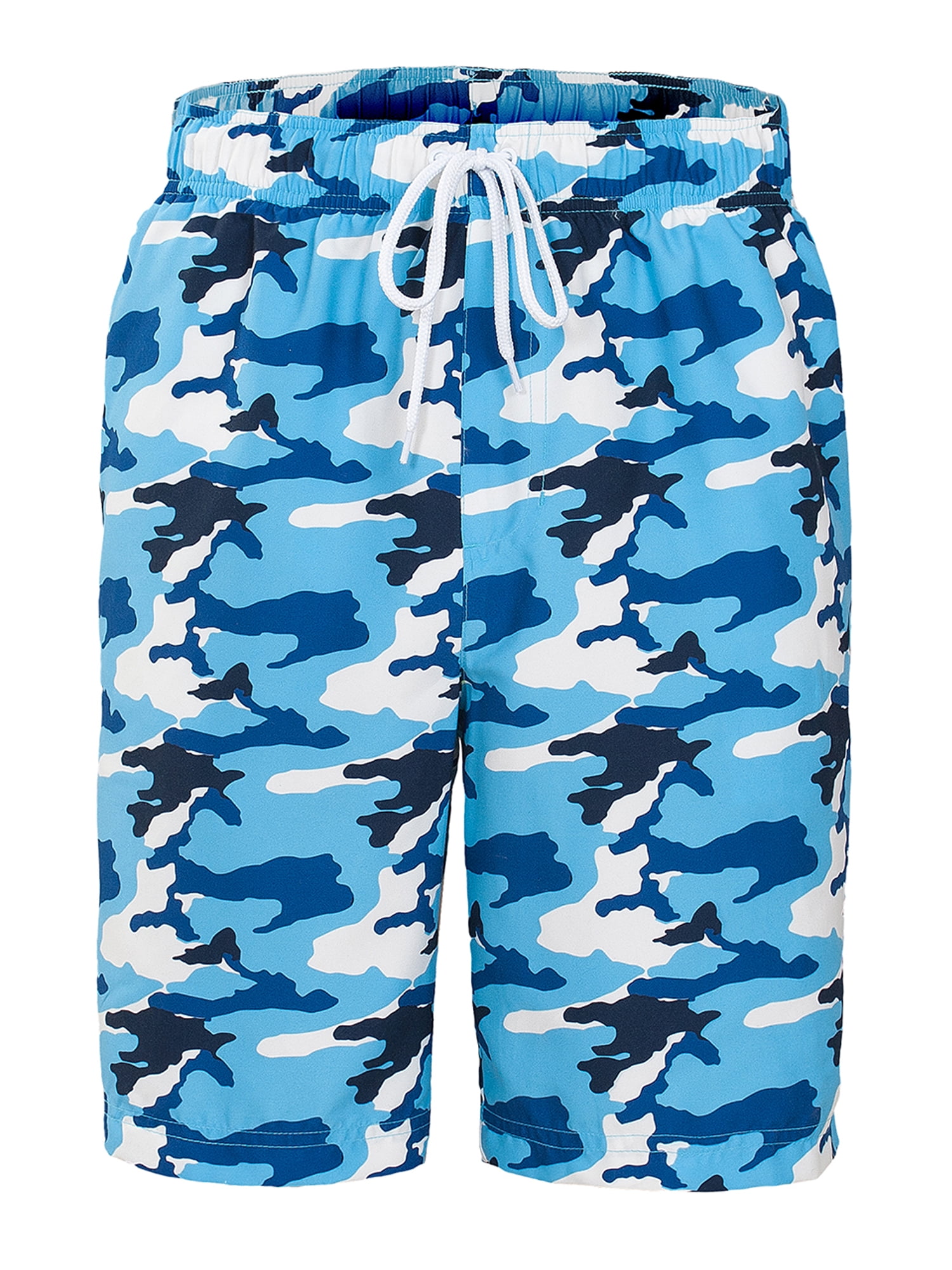 Rokka&Rolla Men's 8" Stretch Mesh Lined Swim Trunks, up to Size 2XL