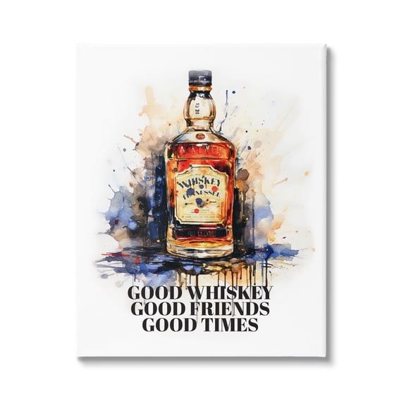 Stupell Industries Good Whiskey & Friends Food & Beverage Painting Gallery Wrapped Canvas Print Wall Art, 30 x 40