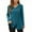 002 Blue, variant on Womens Long Sleeve V-Neck Knit Sweaters Front Slit Button Down Tops Casual Solid Color Loose Fit Sweaters Tops