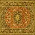 thumbnail image 1 of Ahgly Company Machine Washable Indoor Square Medallion Yellow Traditional Area Rugs, 8' Square, 1 of 4