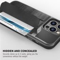 thumbnail image 3 of Vena vCommute Wallet Case Compatible with Apple iPhone 13 Pro (6.1"-inch), (Military Grade Drop Protection) Flip Leather Cover Card Slot Holder with Kickstand - Slate Black, 3 of 9