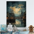 thumbnail image 2 of Designart "Dreaming of Nautical Adventures at the Port II" Nautical & Beach Print on Natural Pine Wood, 2 of 5