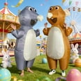 thumbnail image 5 of Inflatable Mouse & Hamster Costume Set - Cute Animal Outfits For Easter, Parties & Cosplay,Height 4'11"-6'3",Brown, 5 of 10