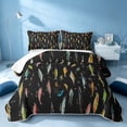 thumbnail image 2 of Erosebridal Cartoon Fish Twin Quilt Set, Cute Wildlife Twin Coverlet Set, Black Reversible 2-Piece, 1 Bedspread and 1 Pillowcase, 2 of 7