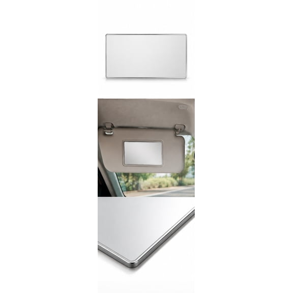 HEALEEP 1Pcs Silver Rectangle Vanity Mirror for Car with Wear Resistant Shatterproof Clear Image 5.9x3.1x0.3in