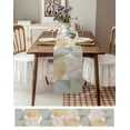 thumbnail image 6 of Hokiten Table Runners 72 Inches Long Dress Scarves, Middle Century Farmhouse Kitchen/Dining Table Runner, Coffee Tablerunners, Botanical Modern Yellow Blue Teal Beige Geometric 13x72 Inch, 6 of 7