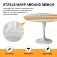 thumbnail image 2 of Elastic Fitted Round Tablecloth, Orange Gray White Waterproof Stretch Table Cover for 36"-44" Tables, Farmhouse Abstract Ombre Texture Washable Outdoor Tablecloths for Patio, Picnic, Camping, 2 of 9