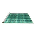 thumbnail image 2 of Ahgly Company Machine Washable Indoor Square Abstract Turquoise Blue Modern Area Rugs, 6' Square, 2 of 4