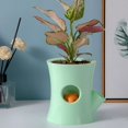 thumbnail image 2 of 2 piezas de macetas de plástico autoabsorbentes con dibujos animados creativos azules, macetas de riego automático perezoso para plantas de jardín de interior, 2 of 5