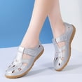 thumbnail image 5 of Hinvhai Women's Closed Toe Leather Sandals,Casual Comfy Orthotic Softsole Ankle Strap Boho Gladiator Beach Shoes Silver 7(39), 5 of 5