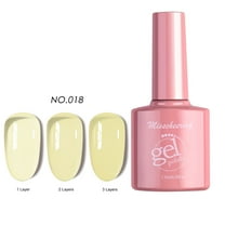 Dengmore Pretty Jelly Gel Nail Polish Set Yellow Gel Polish Crystal Transparent Gel Polish Kit Nail Art Varnish Manicure Collection Christmas Valentine's Day Gift Set 7ML