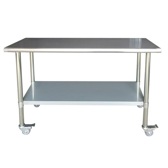 Sportsman Series Stainless-Steel Work Table with Casters 24 x 60 Inches