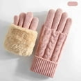 thumbnail image 2 of Hellosay Womens Gloves Winter Knit Thermal Warm Fleece Lined Christmas Gifts Pink, 2 of 3