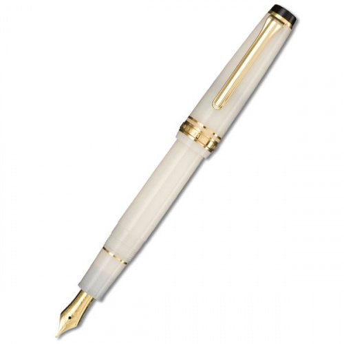 (Meigetsu) - Sailor Professional Gear Slim Shiki-Oriori Fountain Pen, Ivory Lame - MF