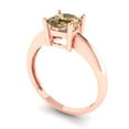 thumbnail image 2 of 1.5 ct Cushion Cut Simulated Champagne Diamond Solitaire Engagement Ring for Women in 18K Rose Gold, 2 of 5