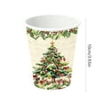 thumbnail image 4 of 10 Set Christmas Paper Cups Disposable 12 oz with Lids Hot Chocolate Cups Coffee Cups Holiday Hot Cups for Hot and Cold Drinks Tea Water Bar Supplies Winter Season (Vintage Rural Style), 4 of 5