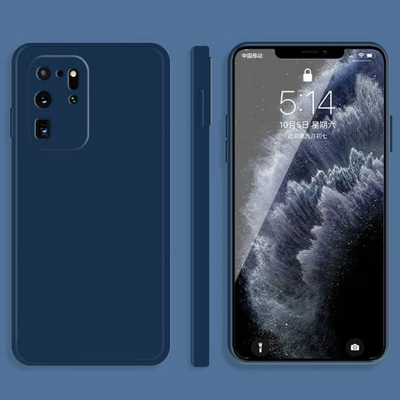 For Samsung Galaxy S20 Ultra Solid Color Imitation Liquid Silicone Straight Edge Dropproof Full