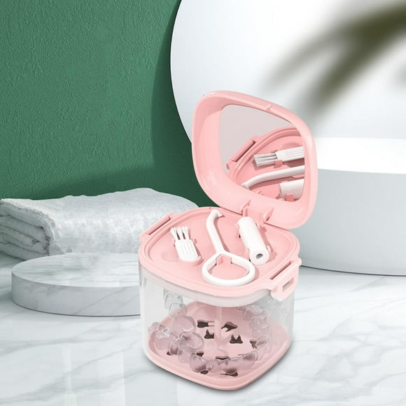 Estuche limpiador Estuche de limpieza para baño, limpieza y remojo Soporte pequeño para el hogar Rosa