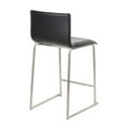 thumbnail image 4 of Mara 26" Contemporary Counter Stool In Brushed Stainless Steel, And Black Faux Leather - Set Of 2, 4 of 7