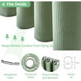 Stall Fabric Shower Curtain 48 Inch Wide Waffle Weave Weighted Thick