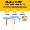 thumbnail image 4 of Light Blue Christmas Table Cloths for 5 Foot Rectangle Tables, Xmas Elk Tree Snowflake Forest Patio Waterproof Elastic Fitted Tablecloths, Washable Rectangular Table Cover for Camping, 4 of 8