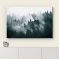 thumbnail image 3 of Canvas Print Wall Art Misty and Fog Over Dark Mountain Forest Wilderness Nature Photography Modern Art Rustic Landscape Colorful for Living Room, Bedroom, Office 12"x18", 3 of 5