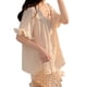 thumbnail image 2 of Whataatahia Conjunto de pijamas de manga corta para mujer con patrón de oso, transpirable, suelto, lindo conjunto de pijama de verano para pijamas en casa M, 2 of 8