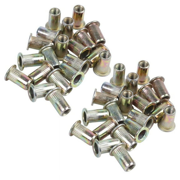 40Pcs Flat Head Metric Steel M5 Blind Insert Rivet Nut,40 x Rivet Nut