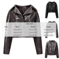 thumbnail image 2 of Aimik Women Faux Leather Jacket Trendy Moto Biker Coat with Lapel Classic Cropped Outerwear for Fall Winter Daily Wear, 2 of 5