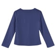 thumbnail image 4 of Dwellite Girls Long Sleeve Shirts for Kids Crewneck Soft Fall Tops Basic Long Sleeve Tee 4-14 Years Dark Blue 130, 4 of 4