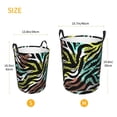 thumbnail image 5 of TEQUAN Waterproof Laundry Hampers, Colorful Zebra Exotic Animal Pattern Clothes Storage Basket with Handle (M), 5 of 7