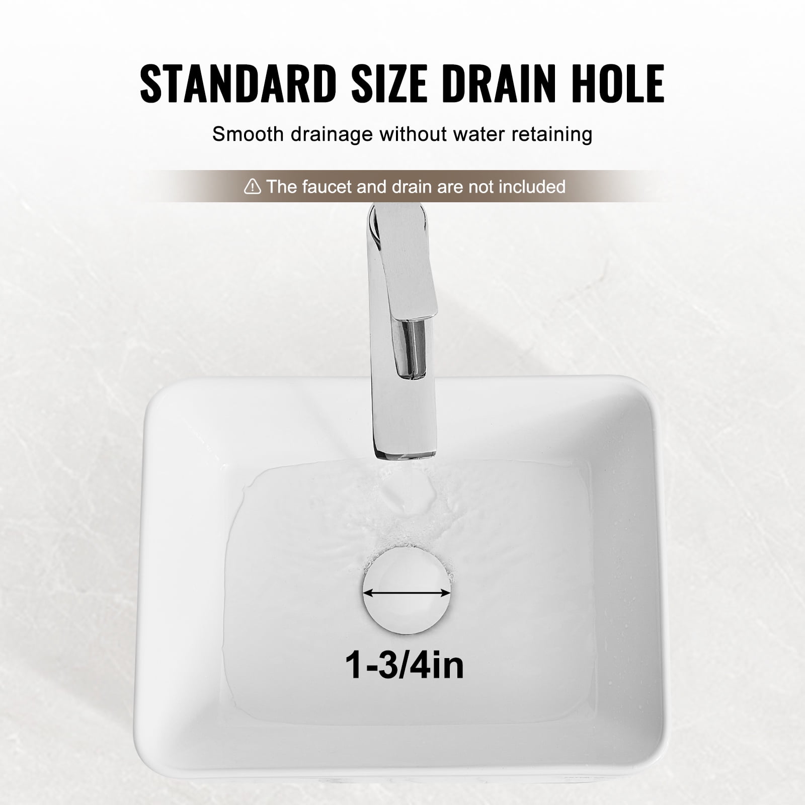 KFFKFF Rectangular Basin, 16"x12" Countertop Sink for Bathrooms, Crafted from White Ceramic, Designed for Above Counter Use