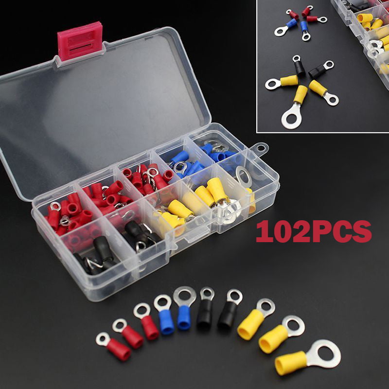 140 ASSORTED INSULATED ELECTRICAL WIRE TERMINALS CRIMP CONNECTORS SPADE KIT 