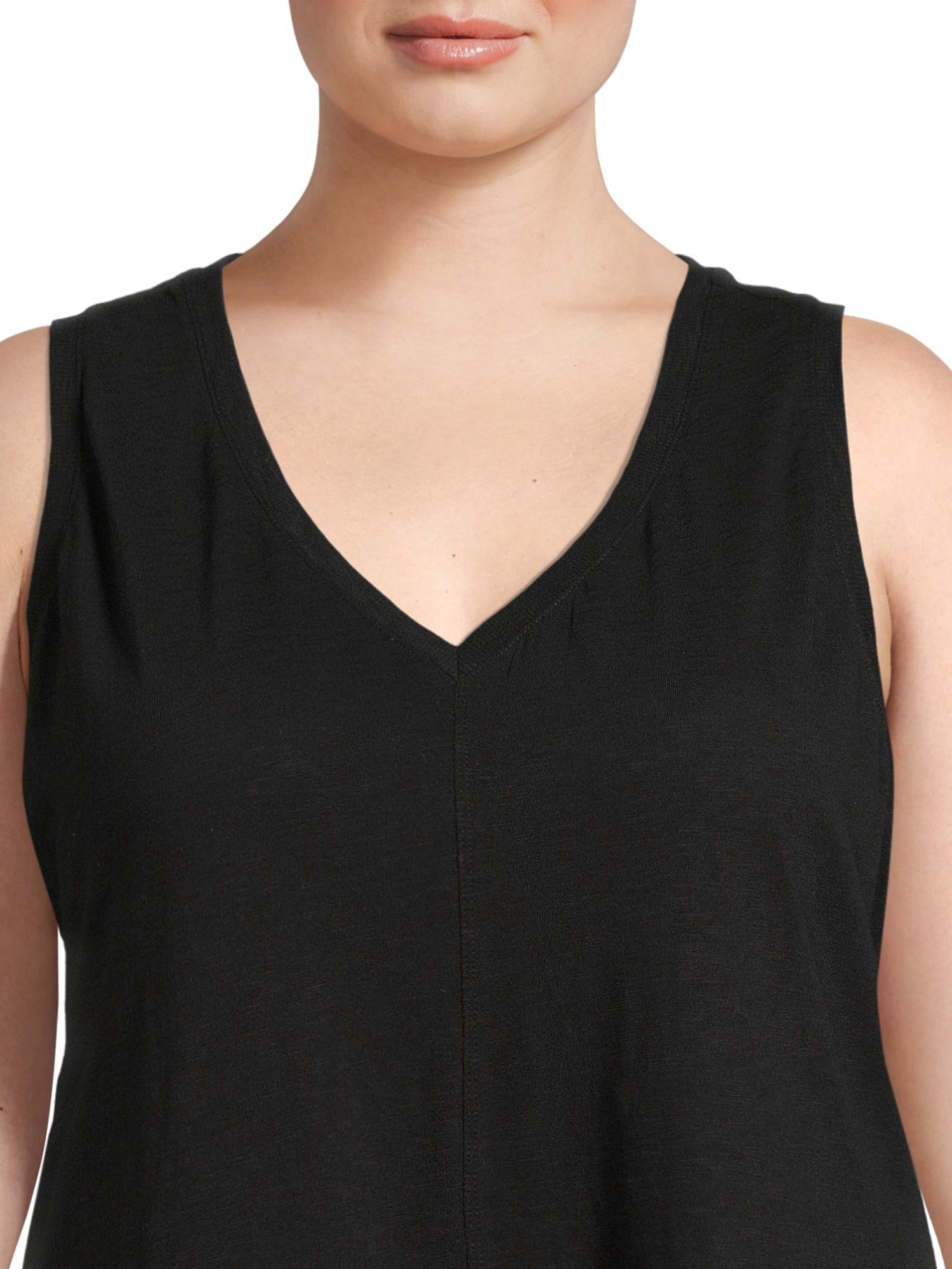 Terra & Sky Women's Plus Size V-Neck Sleeveless Tank Dress