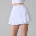 thumbnail image 7 of Feancey Flowy Skorts for Women High Waisted Pleated Tennis Skirts Mesh Breathable Athletic Skirt with Shorts Underneath Dance Outfit White L, 7 of 7