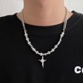 thumbnail image 4 of Collares con colgante de púas de estrella punk, joyería de fiesta, gargantilla con cuentas de cristal, cadena de bolas translúcida, collar con cuentas, estrella cruzada, 4 of 5