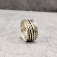 thumbnail image 6 of Filigree Spinner Band, Meditation Ring, 925 Sterling Silver Ring, Spinning Thumb Ring, Two Tone Ring, Fidget Ring, Handmade Jewelry, Christmas Oxidized, Womans Band Ring, Anxiety Ring, Mans Band Gifts, 6 of 6