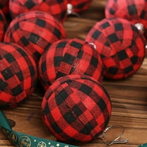 6 Pack Fabric Christmas Balls Ornaments for Xmas Tree Hanging Decorations Set of 6 Holiday Party Supplies(Red)