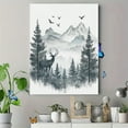 thumbnail image 4 of Misty Mountain Deer Canvas Print Wall Art， Perfect for Living Room， Bedroom， Office， Bathroom， and Dining Room Decor, 4 of 8