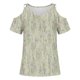 thumbnail image 2 of Camisas de Manga Corta para las Mujeres Blusa de Cuello Redondo de Impresión Casual, Top de Algodón de Imitación Ligero para el Hogar, el Uso Diario Y las Cuatro Estaciones, 2 of 4