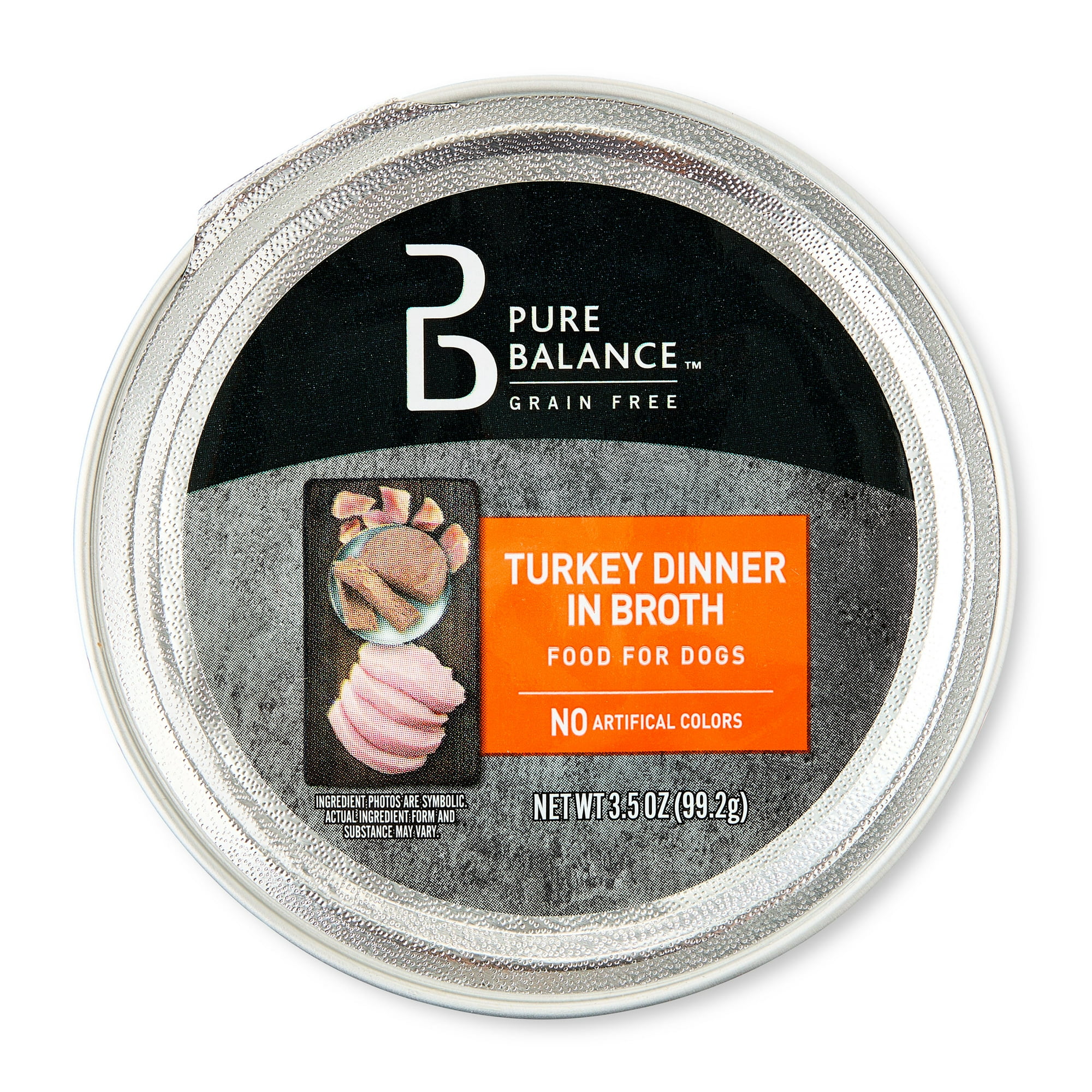 Pure Balance Grain-Free Turkey Dinner in Broth Wet Dog Food, 3.5 oz Tray