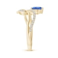 thumbnail image 3 of ANGARA Natural Tanzanite and Diamond Bypass Ring with Leaf Motif in 14K Yellow Gold for Women (Size-7x5mm) | December Birthstone, Anniversary, Jewelry Gift for Women | Natural Tanzanite Ring, 3 of 10