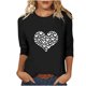 thumbnail image 2 of RKSTN Valentine's Day 3/4 Sleeve Tops for Women Oversized Crewneck Valentines Graphic Print Short Sleeve T Shirt Womens Casual Solid Round Neck Loose Comfy Three Quarter Sleeve Shirt Spring Clothes, 2 of 7