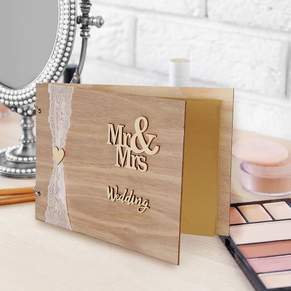 Guest Book Wedding Album Decoration for Creative Crafts Notepad Wooden Photo Album Guestbooks