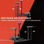 Supllueer Flight Simulator Racing Wheel Stand Cockpit with Triple Multiple Shift Lever Panels Fits Logitech X52 PRO Thrustmaster