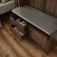 thumbnail image 6 of Entryway Hall Tree, Mudroom Bench with Shoe Storage, Hooks and 2 Drawers, Multiple Functions Coat Rack for Entrance, Living Room, Bedroom, Dark Brown, 6 of 9