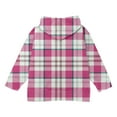 thumbnail image 4 of SGFCWSX Girls Full Zip Hoodie Kids Fleece Sweatshirts Long Sleeve Plaid Sweatshirt Jacket Pink Size 8 Years, 4 of 6