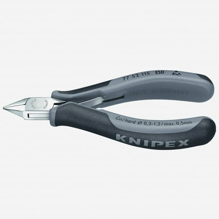 UPC: 0843221013585 | Knipex 4.5 ESD Electronics Diagonal Cutters Pointed Flat Head w/ Small Bevel – MultiGrip