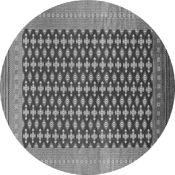 Ahgly Company Indoor Round Oriental Gray Industrial Area Rugs, 5' Round